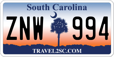 SC license plate ZNW994
