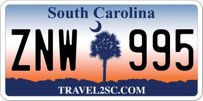 SC license plate ZNW995