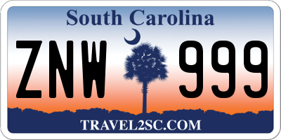 SC license plate ZNW999