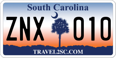 SC license plate ZNX010
