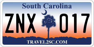 SC license plate ZNX017