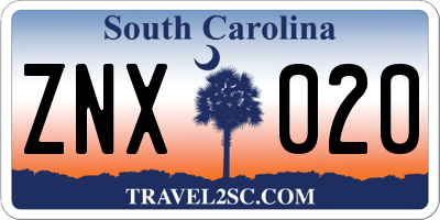 SC license plate ZNX020