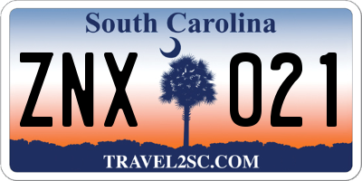 SC license plate ZNX021
