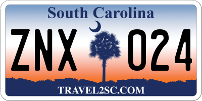 SC license plate ZNX024