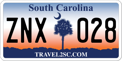 SC license plate ZNX028
