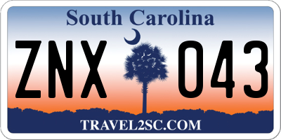 SC license plate ZNX043