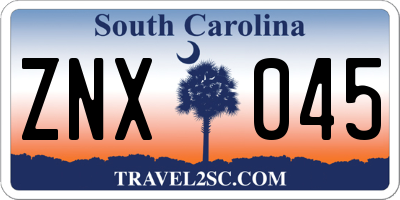 SC license plate ZNX045