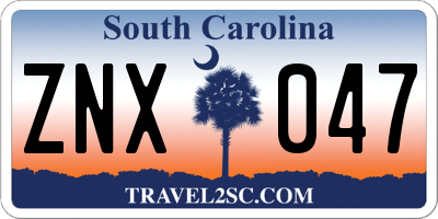 SC license plate ZNX047
