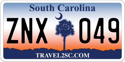 SC license plate ZNX049