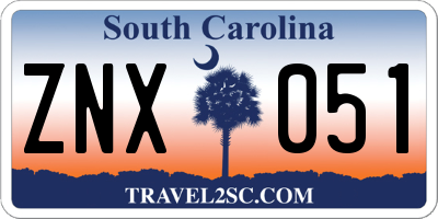 SC license plate ZNX051