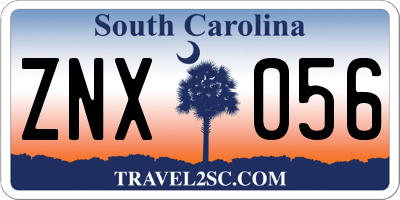 SC license plate ZNX056