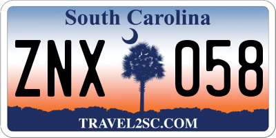 SC license plate ZNX058