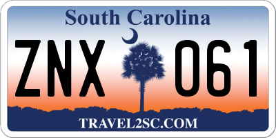 SC license plate ZNX061