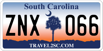 SC license plate ZNX066