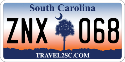 SC license plate ZNX068