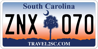 SC license plate ZNX070