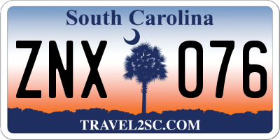 SC license plate ZNX076