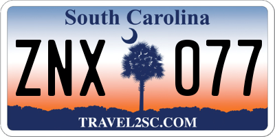SC license plate ZNX077