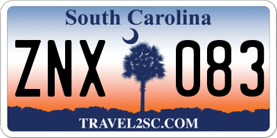 SC license plate ZNX083