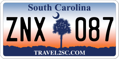 SC license plate ZNX087