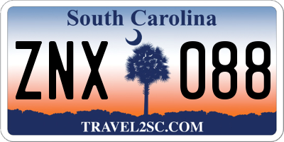 SC license plate ZNX088