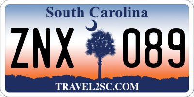 SC license plate ZNX089