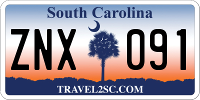 SC license plate ZNX091