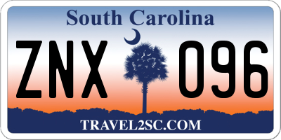 SC license plate ZNX096