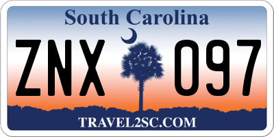 SC license plate ZNX097