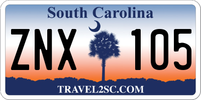SC license plate ZNX105
