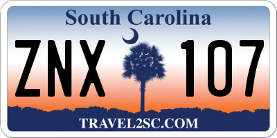 SC license plate ZNX107