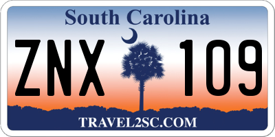 SC license plate ZNX109