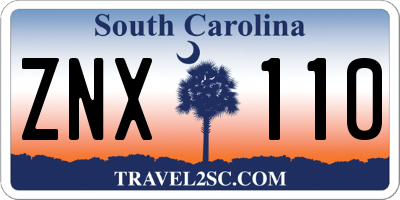 SC license plate ZNX110