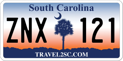 SC license plate ZNX121
