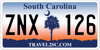 SC license plate ZNX126