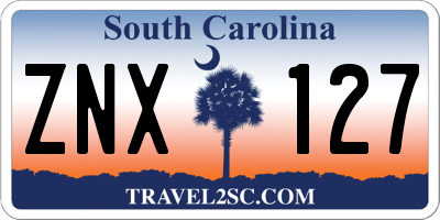 SC license plate ZNX127