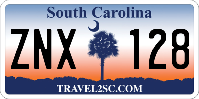 SC license plate ZNX128