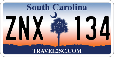 SC license plate ZNX134