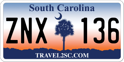 SC license plate ZNX136