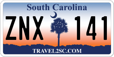 SC license plate ZNX141