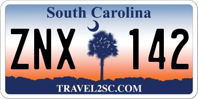 SC license plate ZNX142
