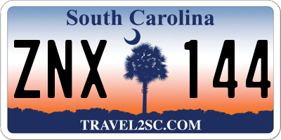 SC license plate ZNX144