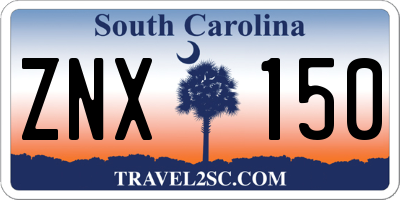 SC license plate ZNX150