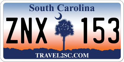 SC license plate ZNX153