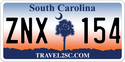 SC license plate ZNX154
