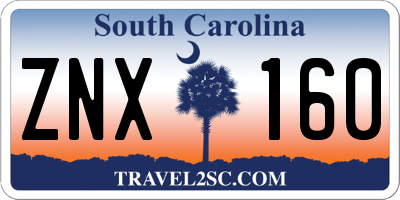 SC license plate ZNX160