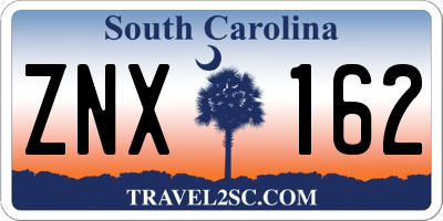 SC license plate ZNX162