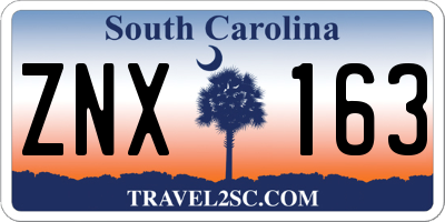 SC license plate ZNX163