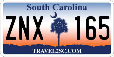 SC license plate ZNX165