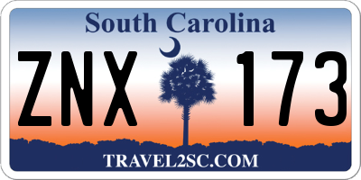 SC license plate ZNX173